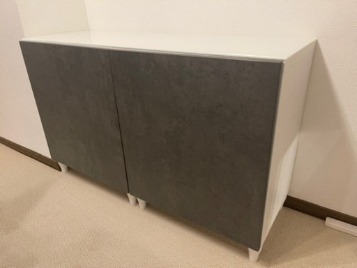 [値下げ] 中古美品 イケア IKEA ベストー　お買得2個セット　ガラス天板付