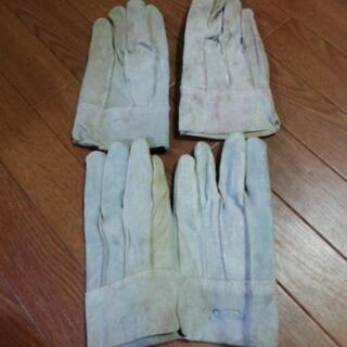 革手袋　作業用　アウトドア　汚れてます!　2セット