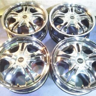 ☆メッキ 系 17インチ☆ ビンテージ PCD100【富山】PCD114.3 フィット FIT アクア ヴィッツ フィールダー マーチ ウイングロード 中古4本
