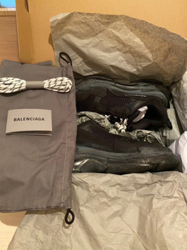 バレンシアガ トリプルS 27.5cm 42 黒 クリアソール 確実正規