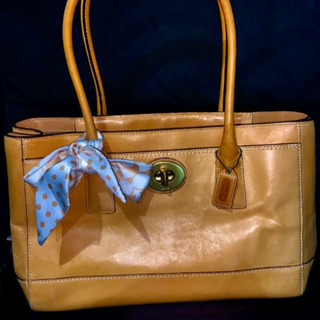 coach コーチ ラージマデリントートバッグ・リボンスカーフ付き