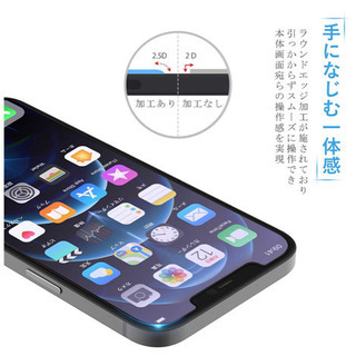 ブルーライトカット 2枚セット ガラスフィルム iPhone 12 pro max 用の画像