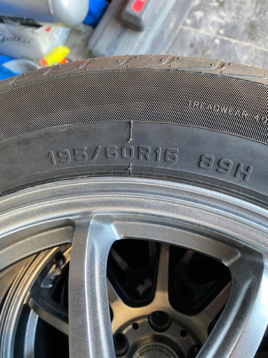 195/60R16 タイヤホイールセット4本　タイヤバリ溝