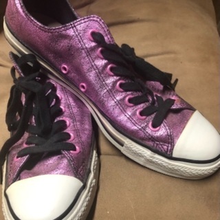 👟コンバース　オールスター　ピンクラメ(メタリックピンク)の画像