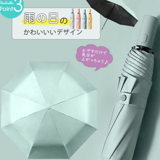 晴雨兼用傘 グリーン 新品 自動開閉の画像