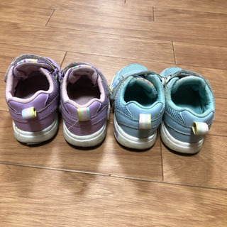 15.5cm EEE ムーンスター スニーカー 2足セット 難あり 保育園 公園 洗い替えにの画像