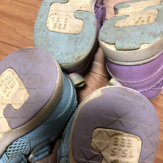 15.5cm EEE ムーンスター スニーカー 2足セット 難あり 保育園 公園 洗い替えにの画像