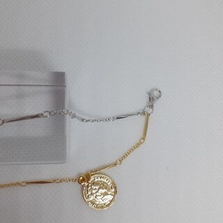 新品　幸福のコイン2連ブレスレット　最高級鍍金のデザインチェーン使用　無料で巾着プレゼント✨の画像