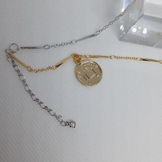 新品　幸福のコイン2連ブレスレット　最高級鍍金のデザインチェーン使用　無料で巾着プレゼント✨の画像