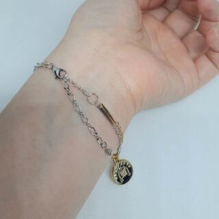 新品　幸福のコイン2連ブレスレット　最高級鍍金のデザインチェーン使用　無料で巾着プレゼント✨の画像