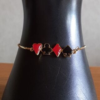 新品　16金　トランプデザインチェーンブレスレット　巾着1枚プレゼント✨の画像