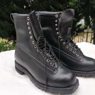 ハイレザーブーツブラックナチュラルスムースレザーウェルト27cm Black leather boots