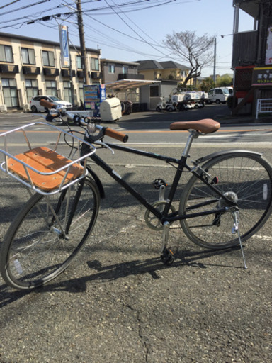 ◆値下げ◆カゴ付レア！良品です◎TRAILER クロスバイク シマノ6段変速 TR-C7004 ブラック 自転車