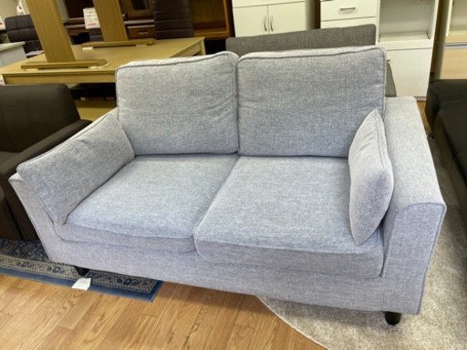 【リサイクルショップ八光　田上店　配達・設置OK】グレー　2人掛けソファ