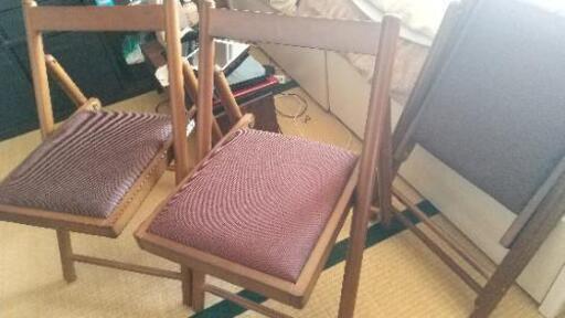 ニトリ製 木製 折り畳み椅子３脚 現行品