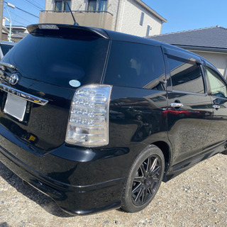 ウィッシュ！車検4年7月22まで！エアロ！バックモニター付き、社外17インチアルミの画像