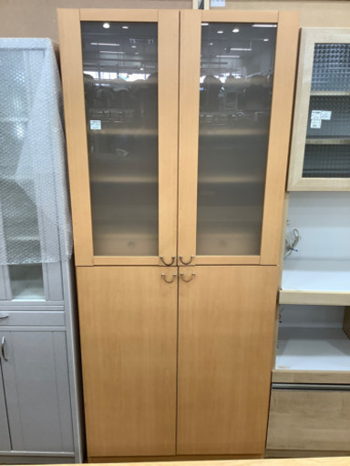 食器棚　丸仙工業　2枚扉　ナチュラル