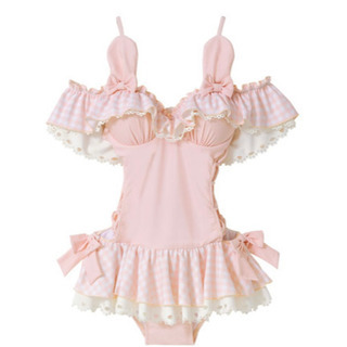 マイメロディ レースアップワンピース水着 夢展望 dearmylove