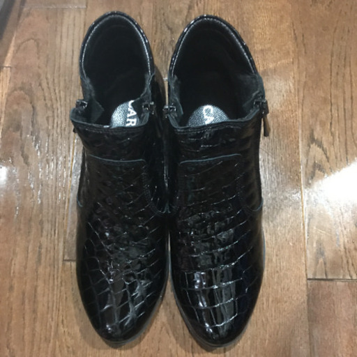 未使用　レディースショートブーツ　黒　24cm