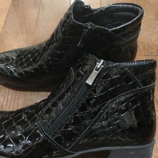 未使用　レディースショートブーツ　黒　24cmの画像