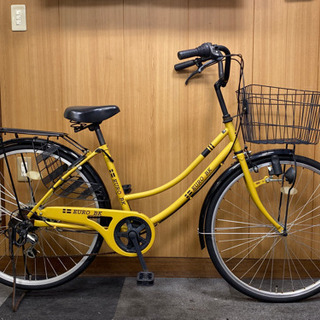 シティサイクル 自転車 イエロー 26インチ 大阪限定 自転車26インチ シティサイクル ギア付 (スポーティーな乗り心地