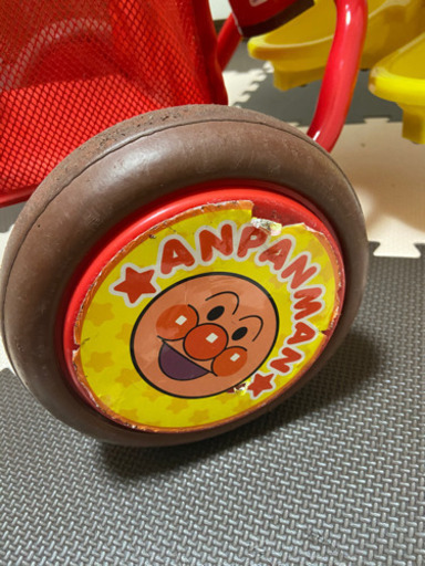 アンパンマン デラックス三輪車（ブザー付おでかけ三輪車）押し棒 サンシェード付き