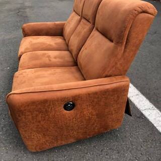 NITORI 3人掛け 電動リクライニング ソファ ヴィンテージ風 ブラウン