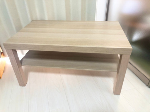 【美品】IKEA ローテーブル ホワイトオーク木目調