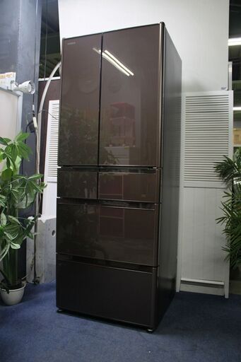 R2521) HITACHI 中古 日立 6ドア冷凍冷蔵庫 R-XG48J(XH) 475L ガラストップ 自動製氷 真空チルドルーム 2019年製! 冷蔵庫 店頭取引大歓迎♪