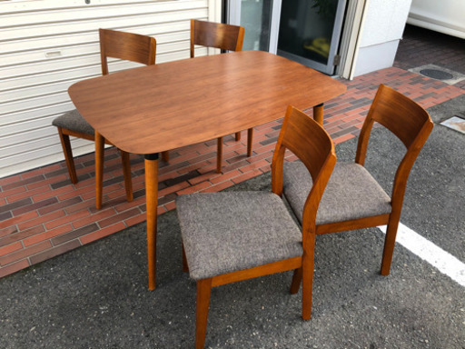 美品■NOCE ダイニングテーブル 木製 テーブル イス 4脚 お洒落 ウッド