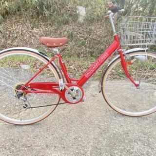 (*^▽^)/ピカピカ✨🚲️★一文字自転車★レッド★27インチ★...