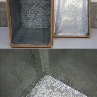 ss0808　中古　茶箱　大型　紙貼り　収納箱　木箱　保存箱　木製 　小物入れ　衣装ケース　収納　DIY　インテリア 　お茶　ブリキ　昭和　レトロ　和小物の画像