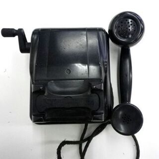 沖電気 3号磁石式電話機 昭和26年 手回し レトロ アンティーク ディスプレイ 店舗 ヴィンテージ 黒電話 札幌 厚別店の画像