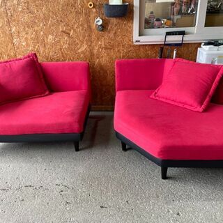 H1901 美品 赤 ソファー かわいい！