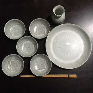 【受付終了】新品未使用・金彩三島 天ぷら揃 8点セット（株式会社織部）