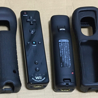 wiiリモコンプラス(黒 クロ) 2個セット(裏蓋赤ボタン付き)