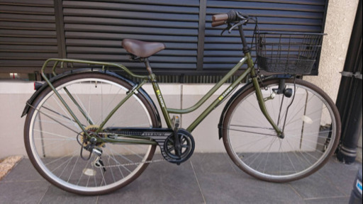 【27インチ中古車】美品❗️6段変速付　LEDライト　カラータイヤ　若林自転車商会　SALE中❗️値段交渉OK❗️