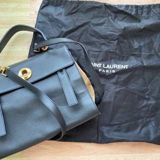 SAINT LAURENT PARIS サンローランパリ ミューズトゥ2WAYハンド/ショルダーバッグ ブラック×ベージュ