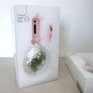 新品 Pocket Light Bulb フェイクグリーン付きLEDライト 音感センサー付き ピンク PLB-03 3個セット ☆ 札幌市 北区 屯田 の画像