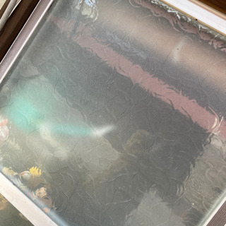 昭和レトロな柄入りガラス扉 2枚セットの画像