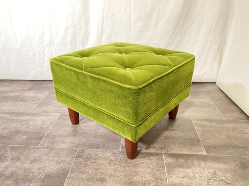 カリモク60 オットマン モケットグリーン karimoku 中古品①