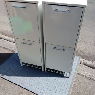 値下げ！スティール　ホワイト二段ダストボックス　二個セット
