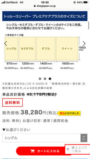 トゥルースリーパープレミアム シングルサイズ 使用回数1度