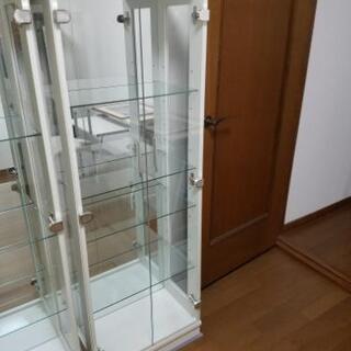 コレクションボード ガラスショーケース 飾り棚 【白色】3台