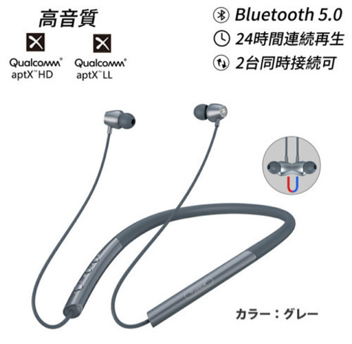 スポーツイヤホン aptX-LL aptX-HD aptX AAC\u0026SBC対応 Qualcomm社のQCC3034搭載