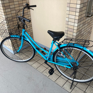 自転車　eirin 青　ブルー　ママチャリ