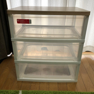 ウッドトップチェスト　3段　アイリスオーヤマ 