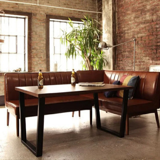 アメリカンヴィンテージ リビングダイニングソファテーブル4点セット