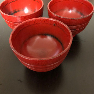 木製のお椀　3個の画像