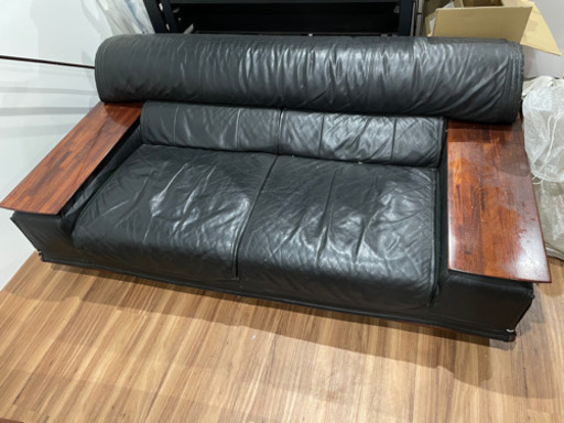 ヴィンテージレザーソファー、テーブルセット